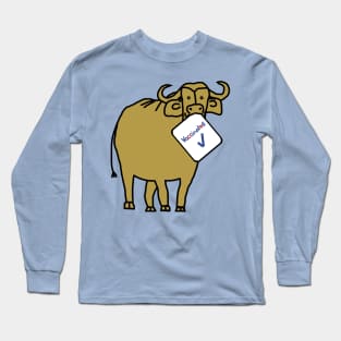 Gold Ox with Vaccinated Sign Long Sleeve T-Shirt